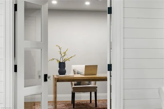 a view of workspace with a table