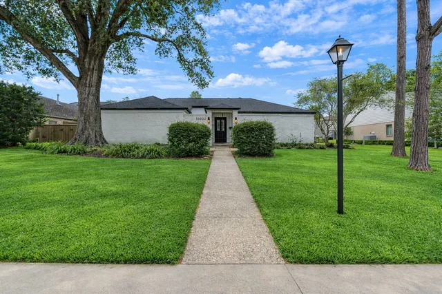 a view of a yard in front of house