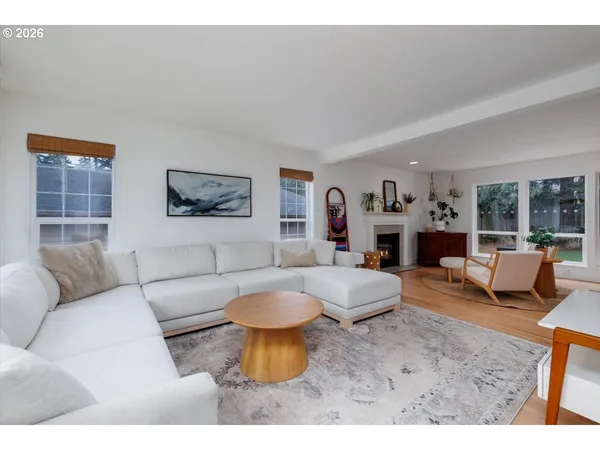 a living room with furniture and a couch