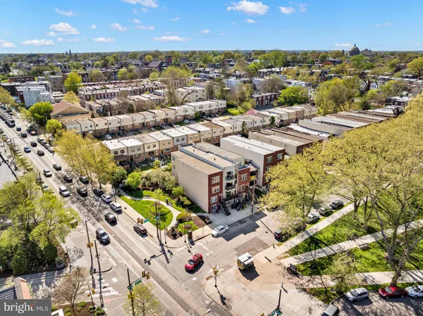 a view of a city with an ocean view