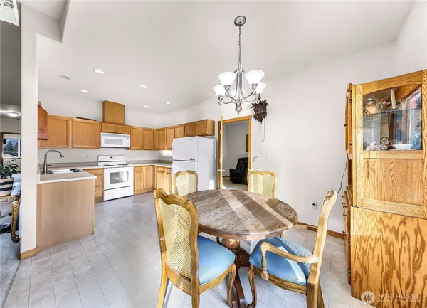 a view of a dining room and livingroom