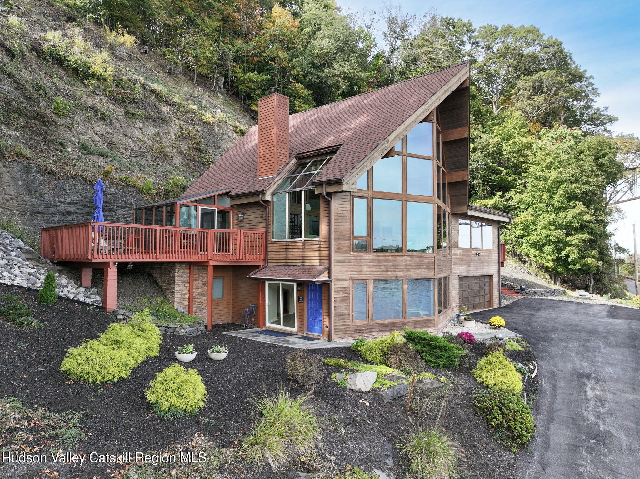 15 Oakes Road Highland, NY 12528 - Photo 47 of 48 a aerial view of a house with a yard and potted plants