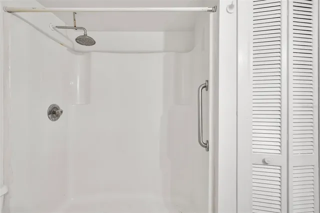 a bathroom with a shower