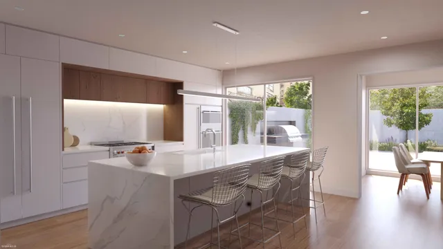 a view of a room with lots of white walls