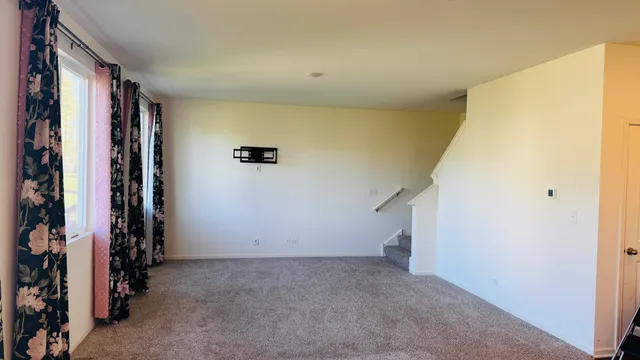 a view of hallway with stairs and closet