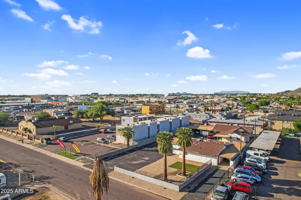 an aerial view of a city