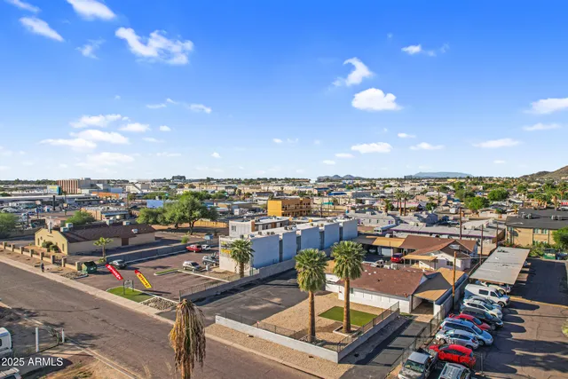 an aerial view of a city