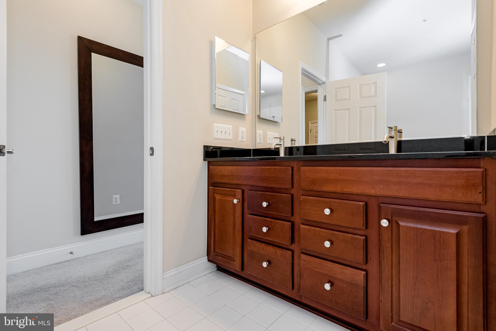 20654 Sibbald Square Ashburn, VA 20147 - Photo 26 of 43 a bathroom with a granite countertop sink and a mirror