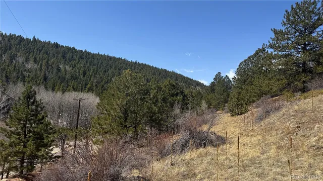 a view of a house with a mountain in the background