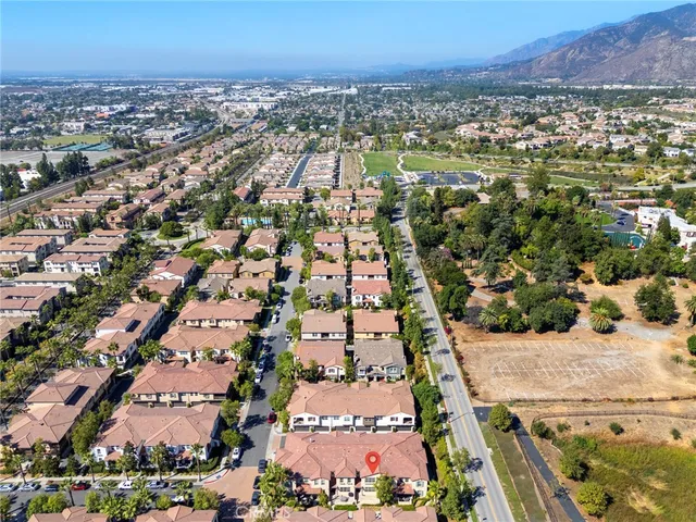 a view of a golf course with a garden