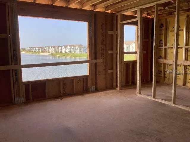 a view of an entryway with a room