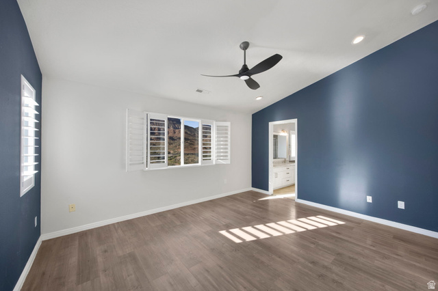 1440 West 100 South Virgin, UT 84779 - Photo 20 of 45 Spacious room featuring wood-finish flooring, a vaulted ceiling, and recessed lighting