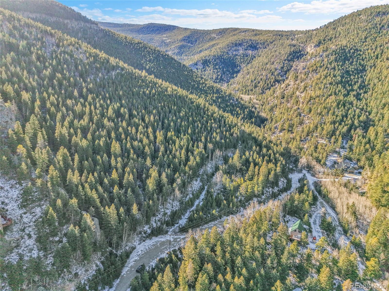 Clear Creek Rd Road Evergreen, CO 80439 - Photo 19 of 33 a view of a forest with a mountain