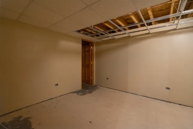 a view of a room with racks on wall