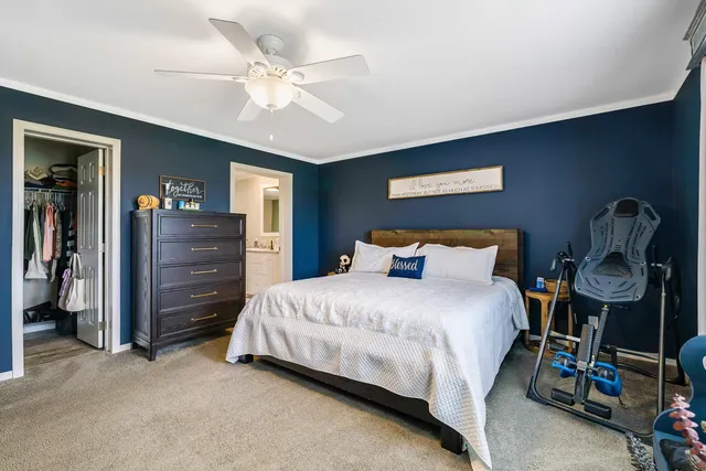 a bathroom with a shower and a glass door