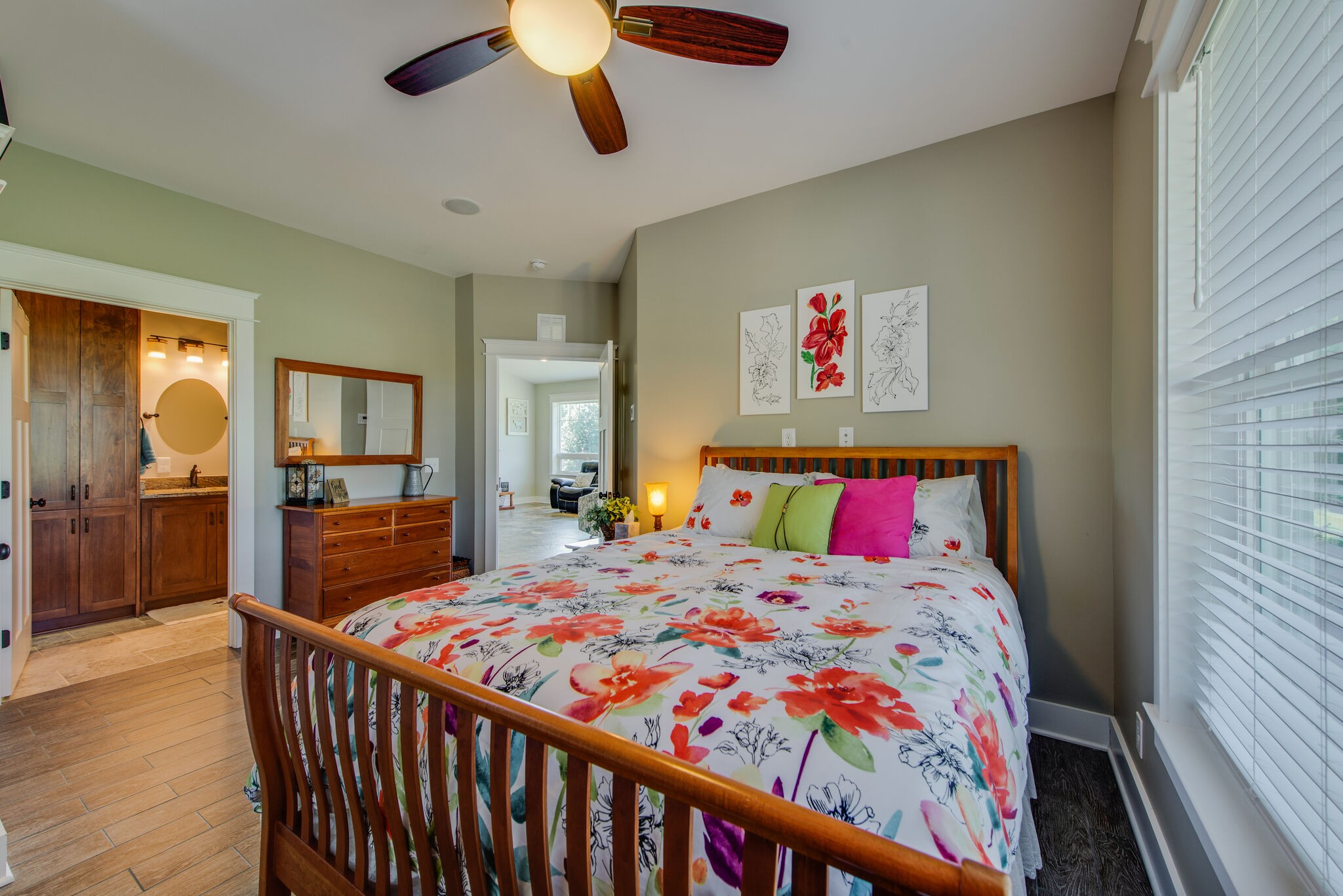 5062 Cathey Ridge Road Manchester, TN 37355 - Photo 24 of 47 a bedroom with a bed and a large mirror on the dresser