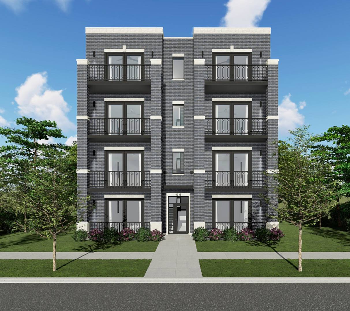 a view of a building with a yard