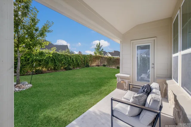 a view of yard from outdoor seating