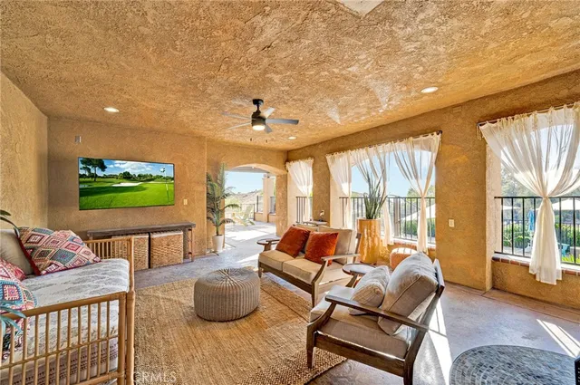 an aerial view of a house with a garden