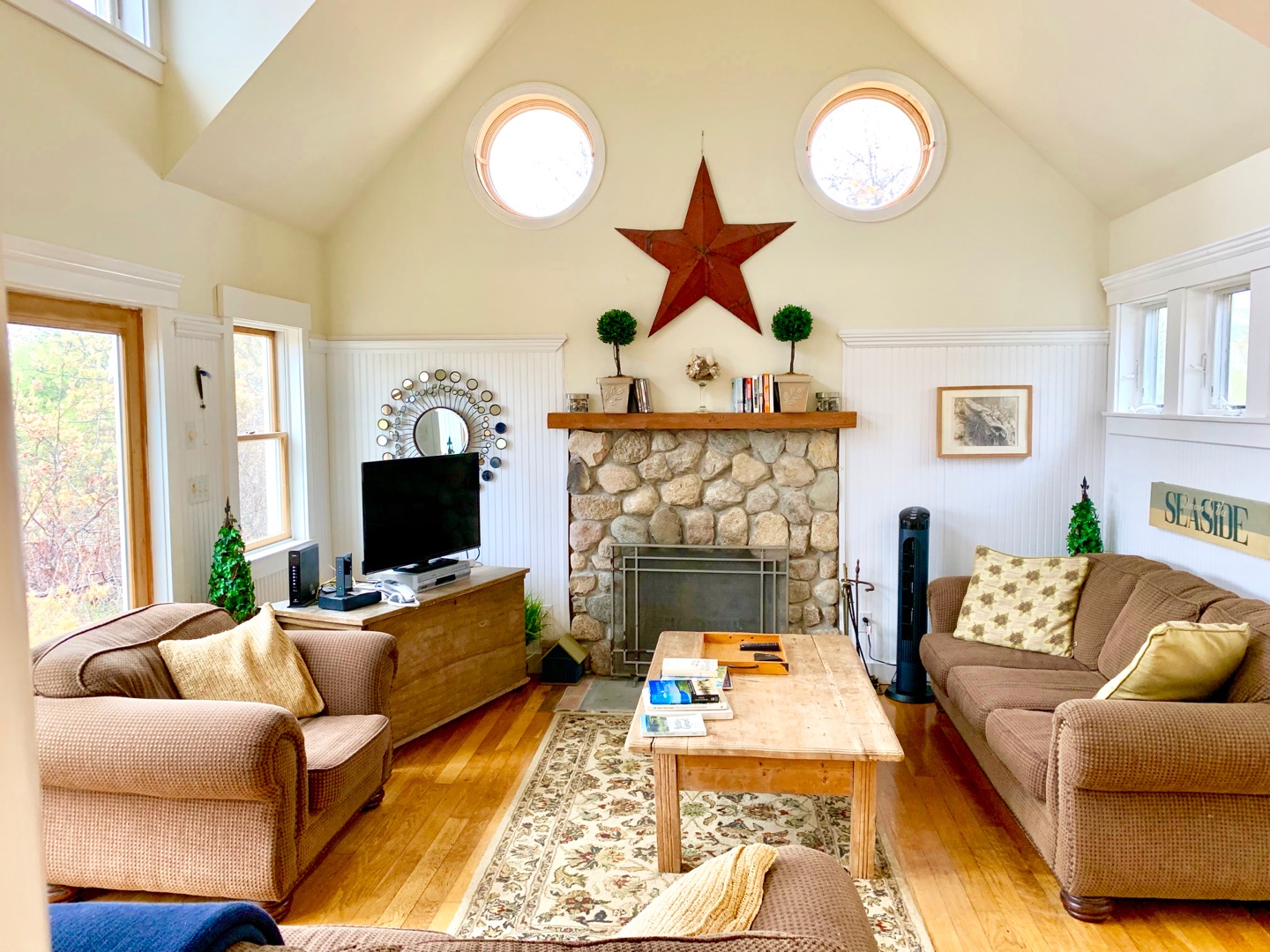 650 Lighthouse Road Aquinnah, MA 02535 - Photo 5 of 57 New addition, great room, with French doors, and skylights