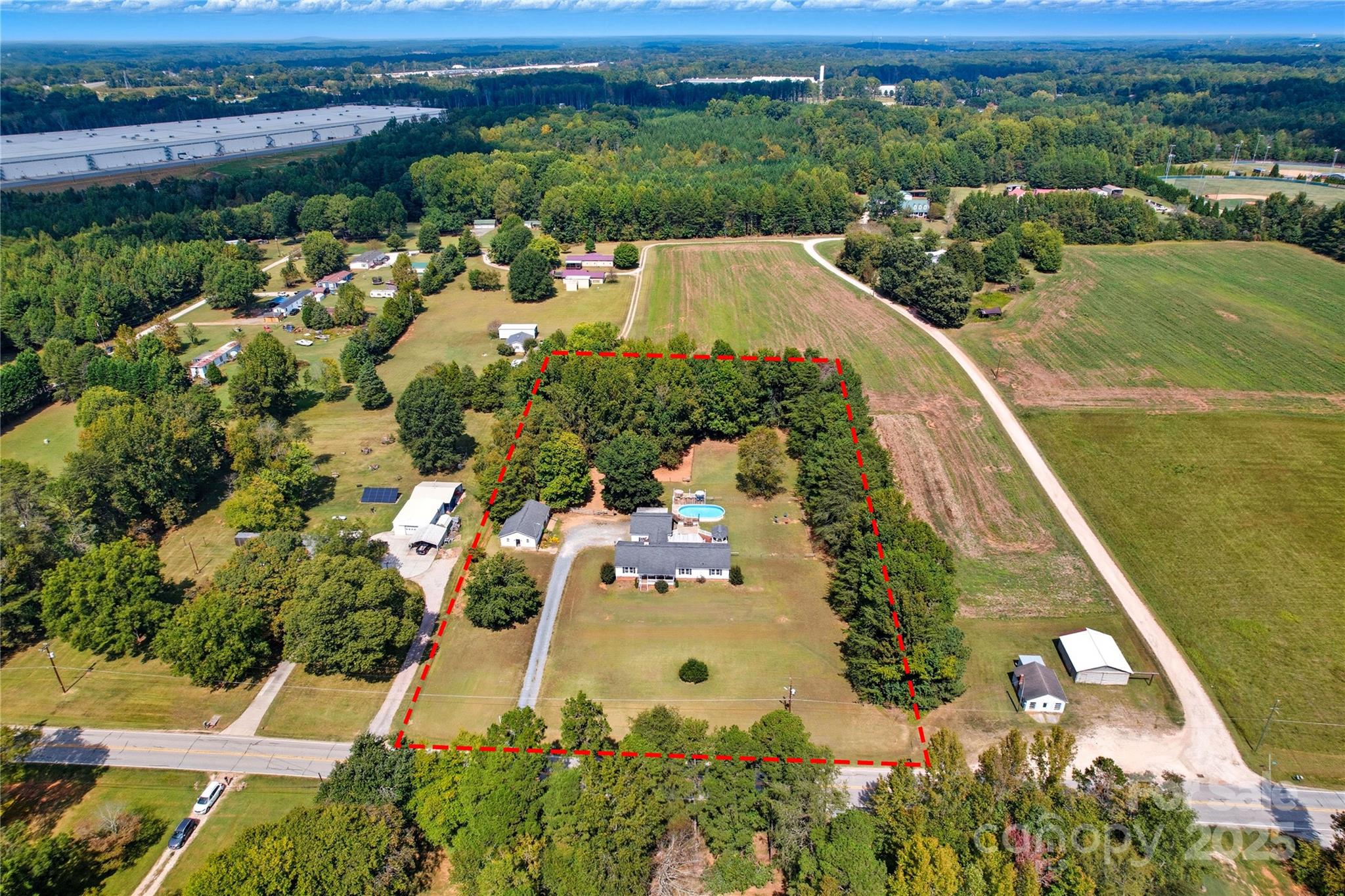 1660 Lentz Road China Grove, NC 28023 - Photo 3 of 44 an aerial view of a house with a yard