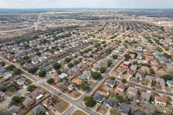 an aerial view of multiple house