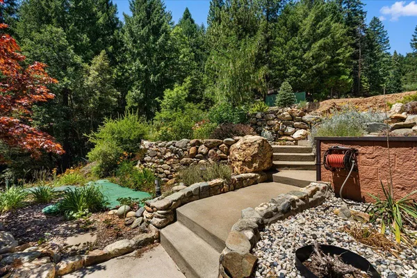 a view of swimming pool from a outdoor space