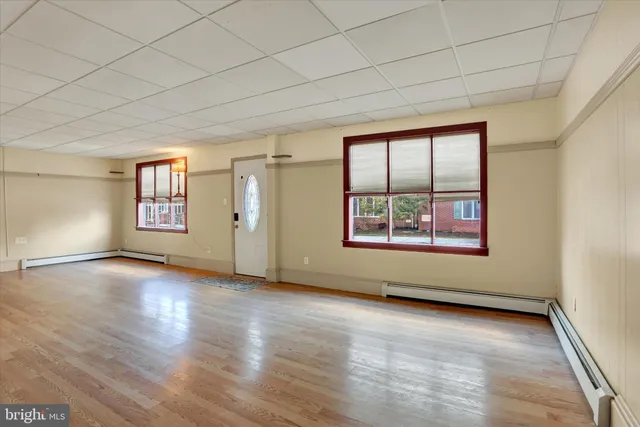 an empty room with window