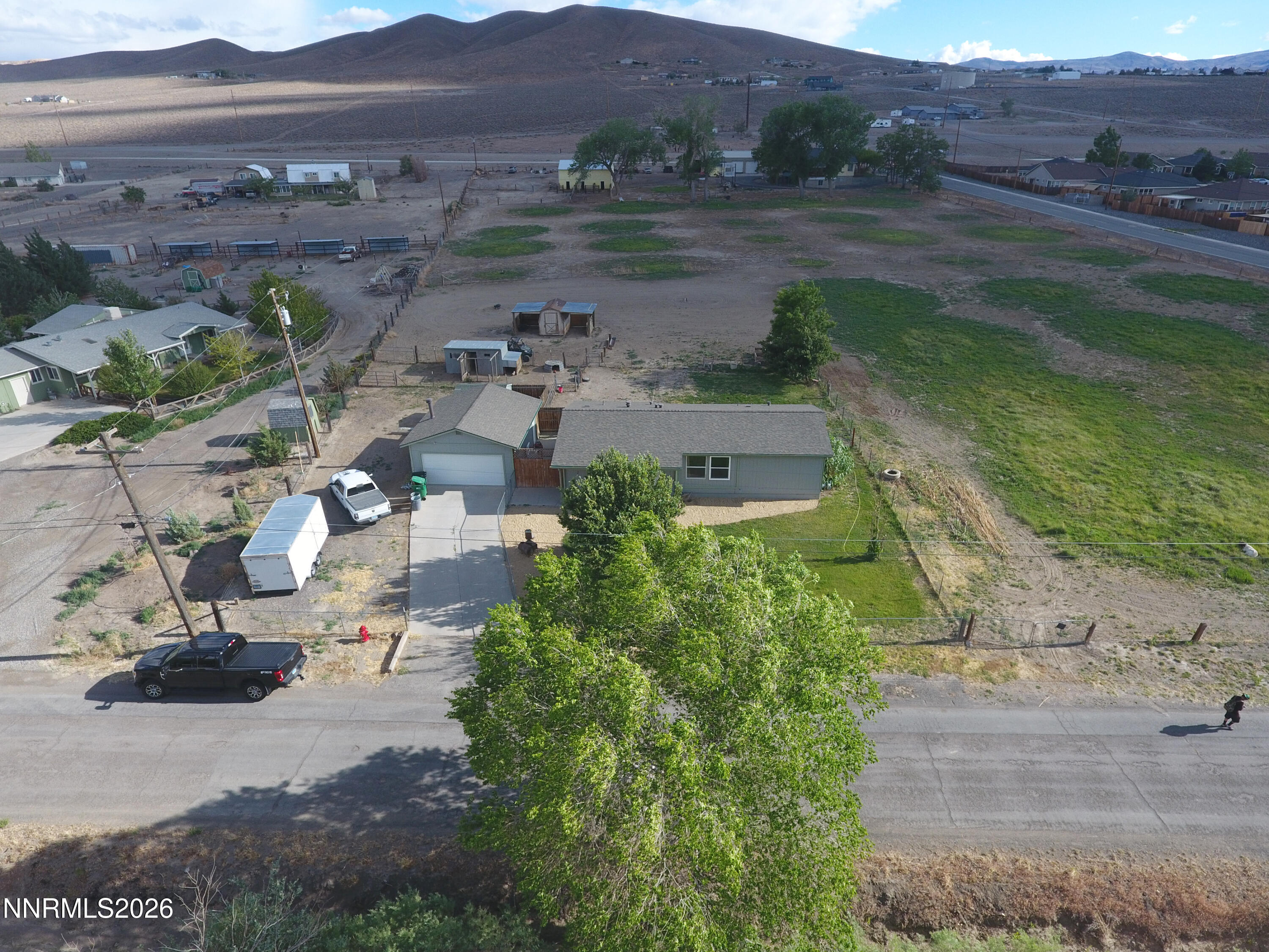 1125 Rancho Road Fernley, NV 89408 - Photo 28 of 47 an aerial view of residential house with outdoor space