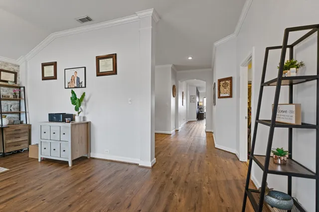 a view of livingroom with furniture and wooden floor