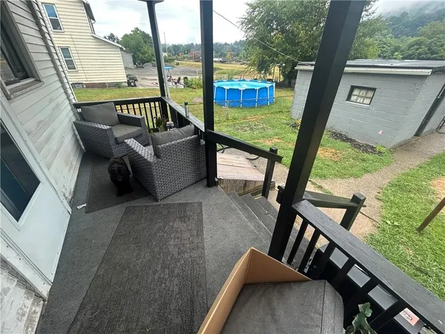 a view of an outdoor sitting area