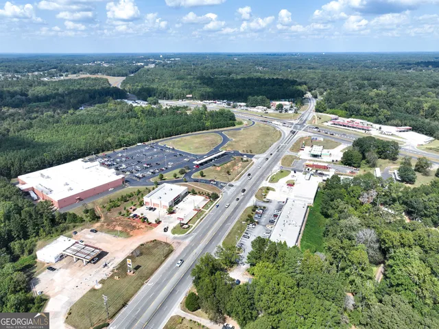 a view of a lake with a city