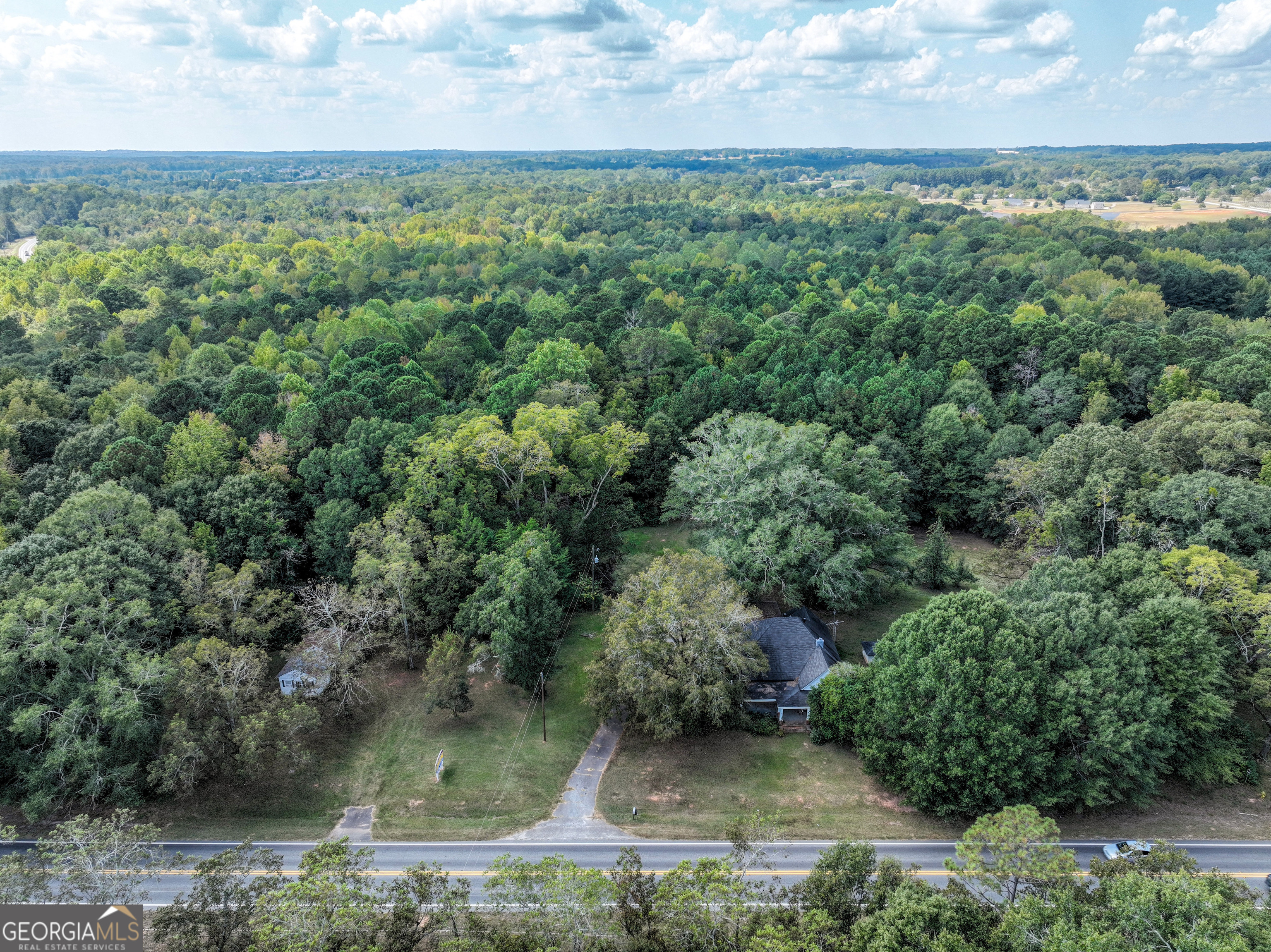 1541 Zebulon Road, Unit 4 TRACTS 35 ACRES Griffin, GA 30224 - Photo 23 of 26 an aerial view of residential houses with outdoor space and trees