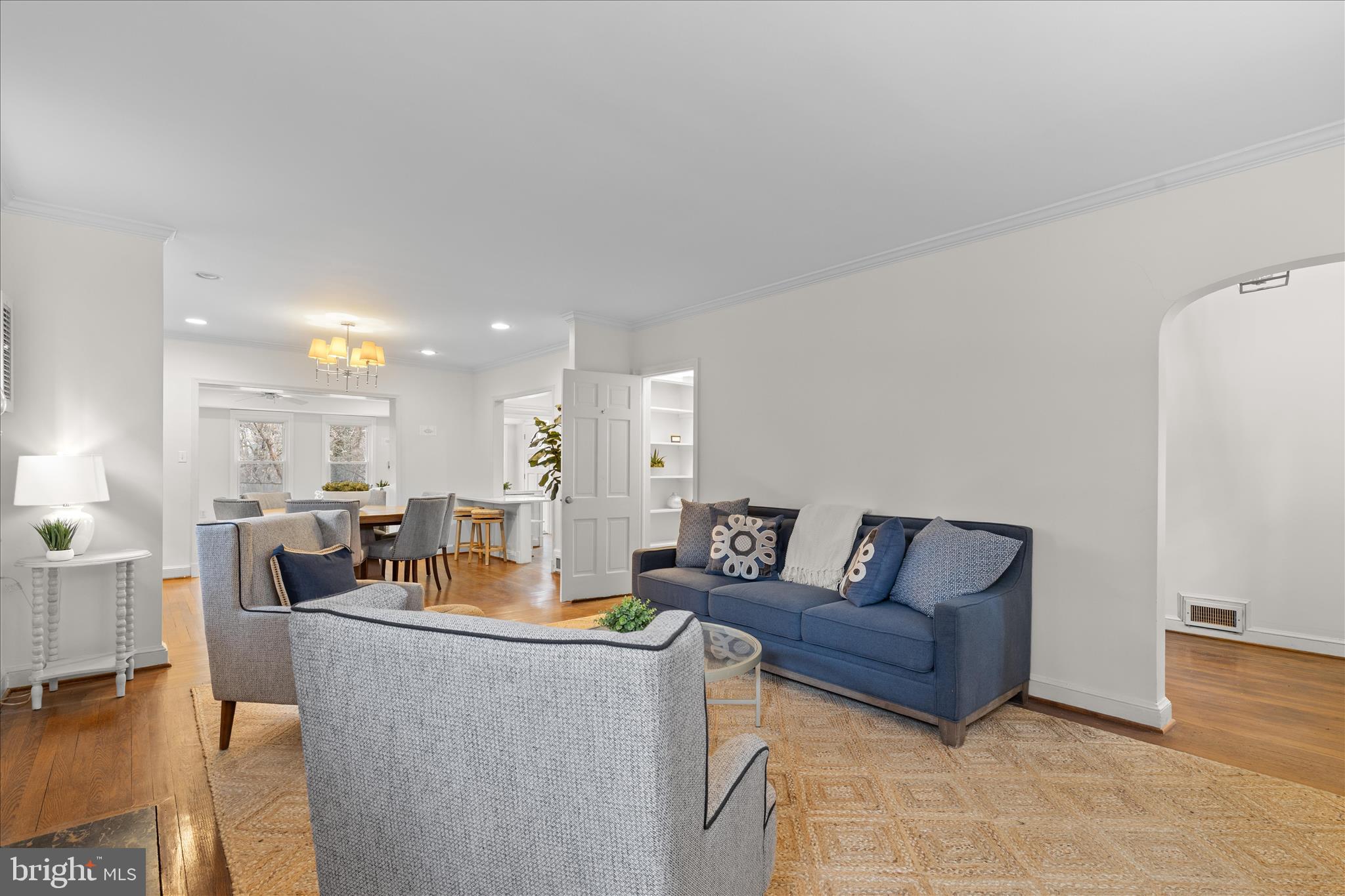 5352 29th Street Northwest Washington, DC 20015 - Photo 6 of 45 a living room with fireplace furniture and a wooden floor
