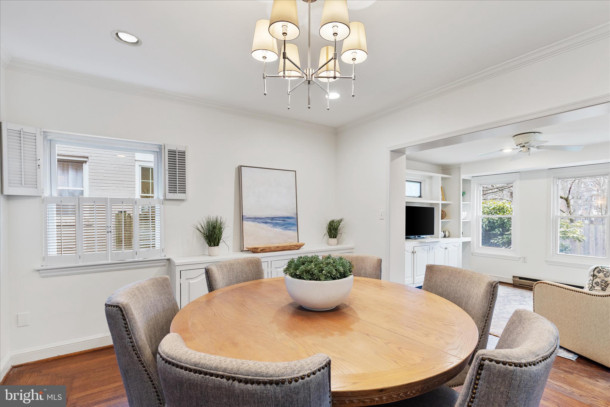 5352 29th Street Northwest Washington, DC 20015 - Photo 10 of 45 a view of a dining room with furniture wooden floor and a chandelier