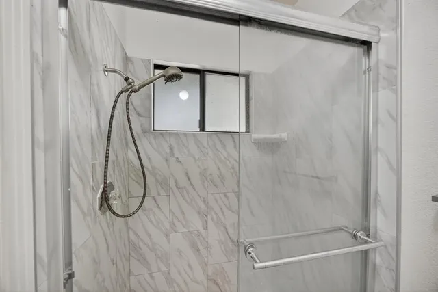 a bathroom with a shower