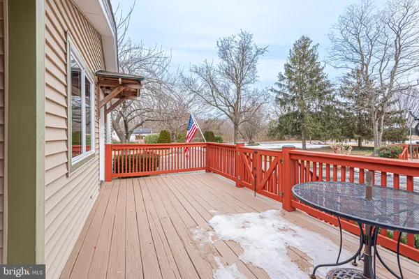 a view of a wooden deck
