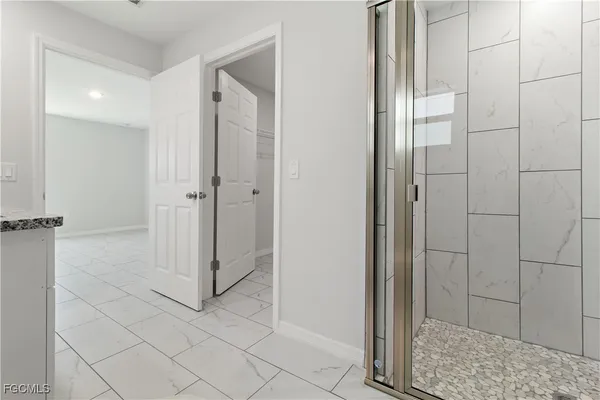 a view of bathroom with shower