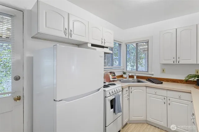an empty room with a workbench