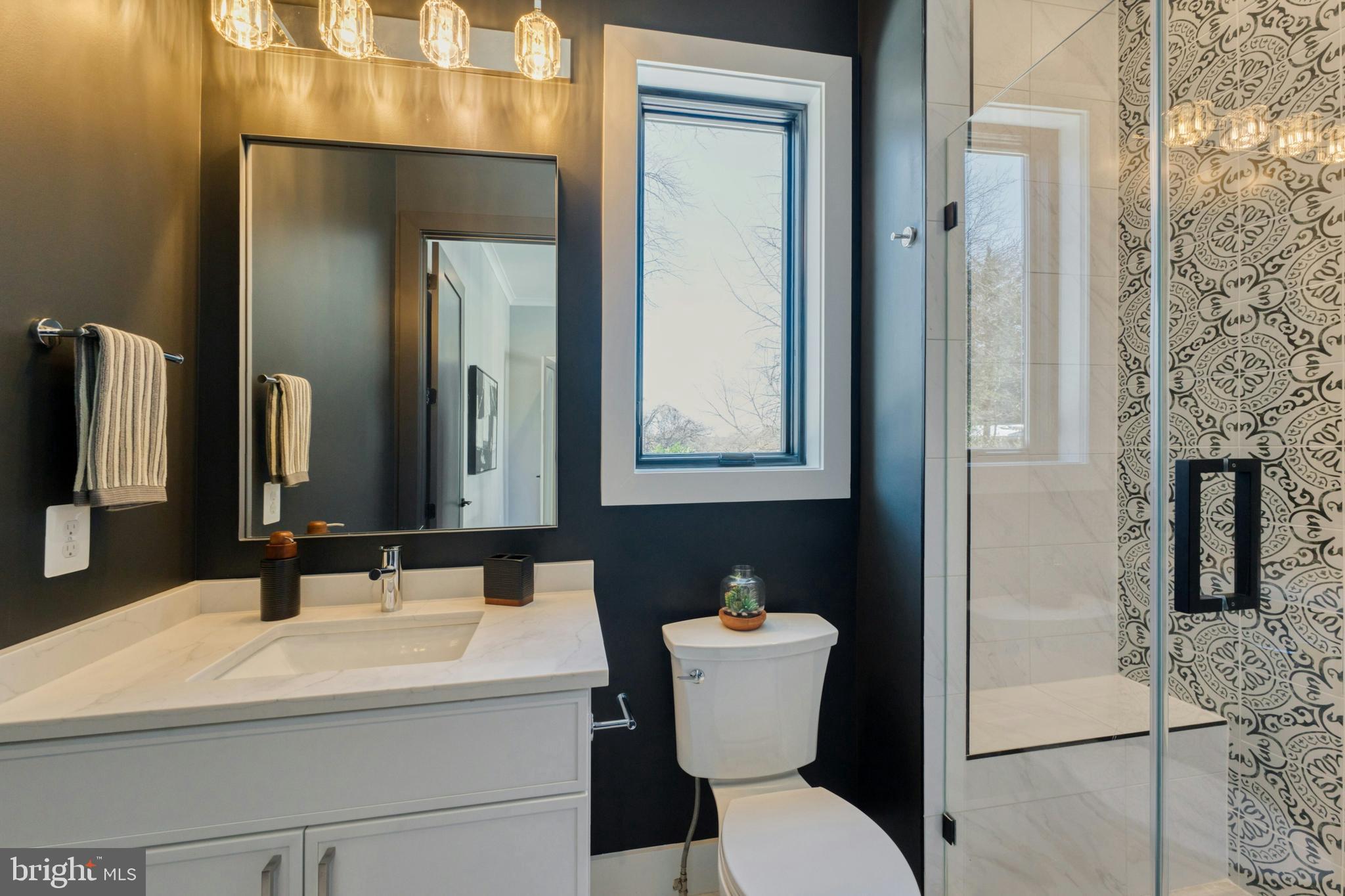 1100 Balls Hill Road McLean, VA 22101 - Photo 18 of 52 a bathroom with a sink and mirror with toilet