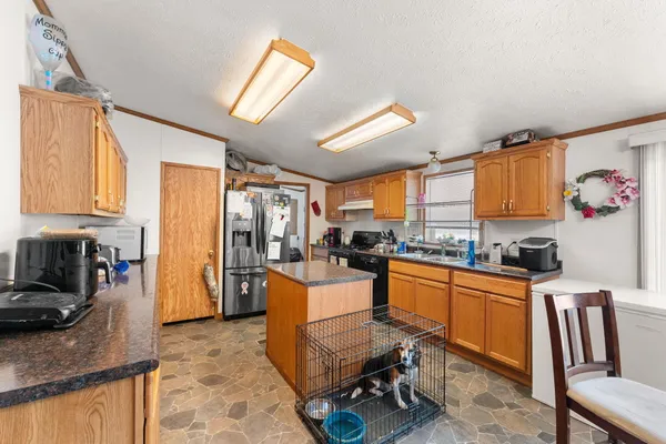 a living room with furniture