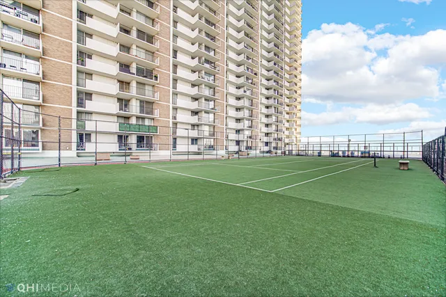 a view of a terrace with chairs
