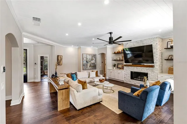 a living room with furniture