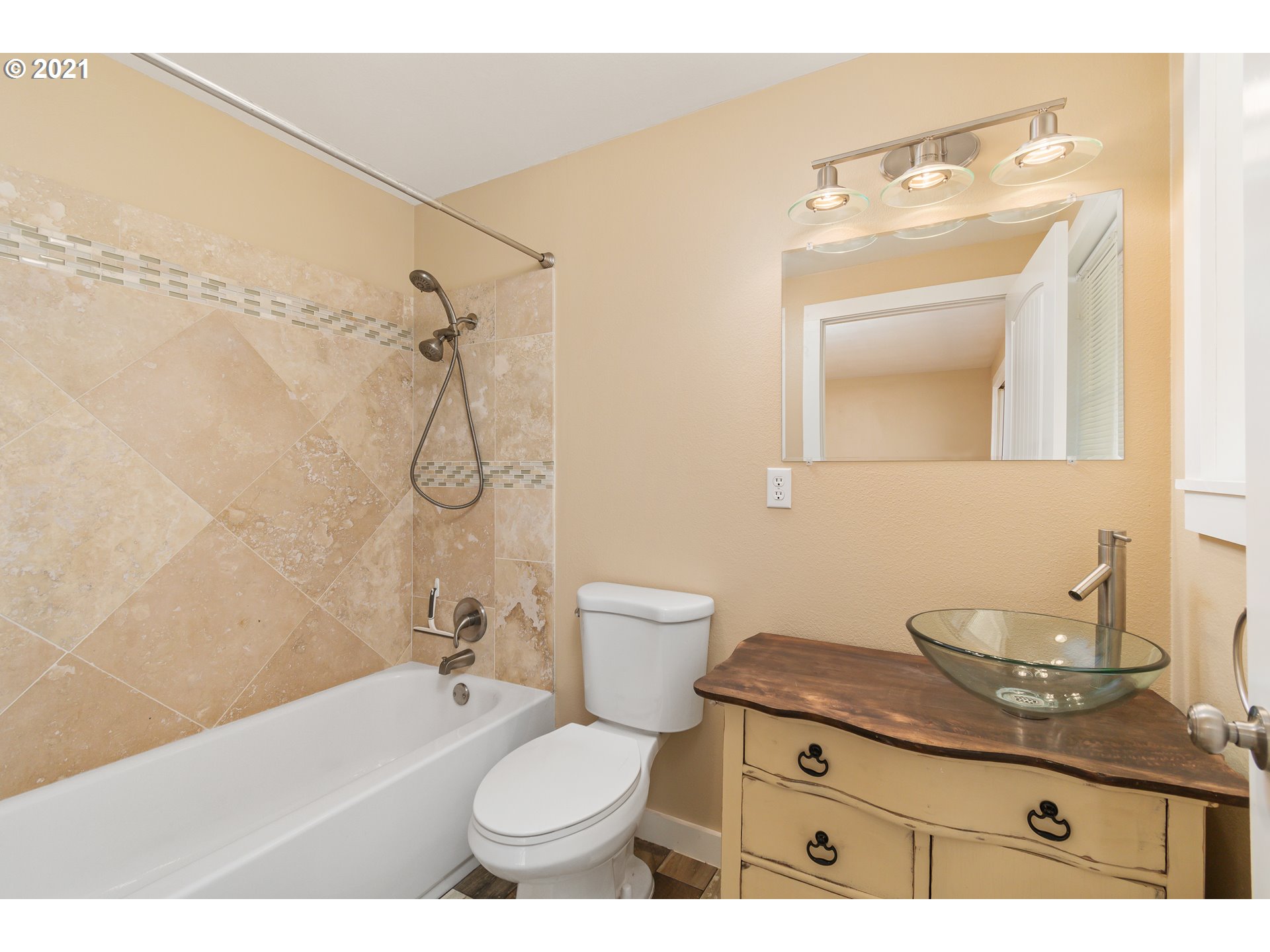 69021 Nicolai Road Rainier, OR 97048 - Photo 20 of 32 a bathroom with a granite countertop sink a toilet and shower