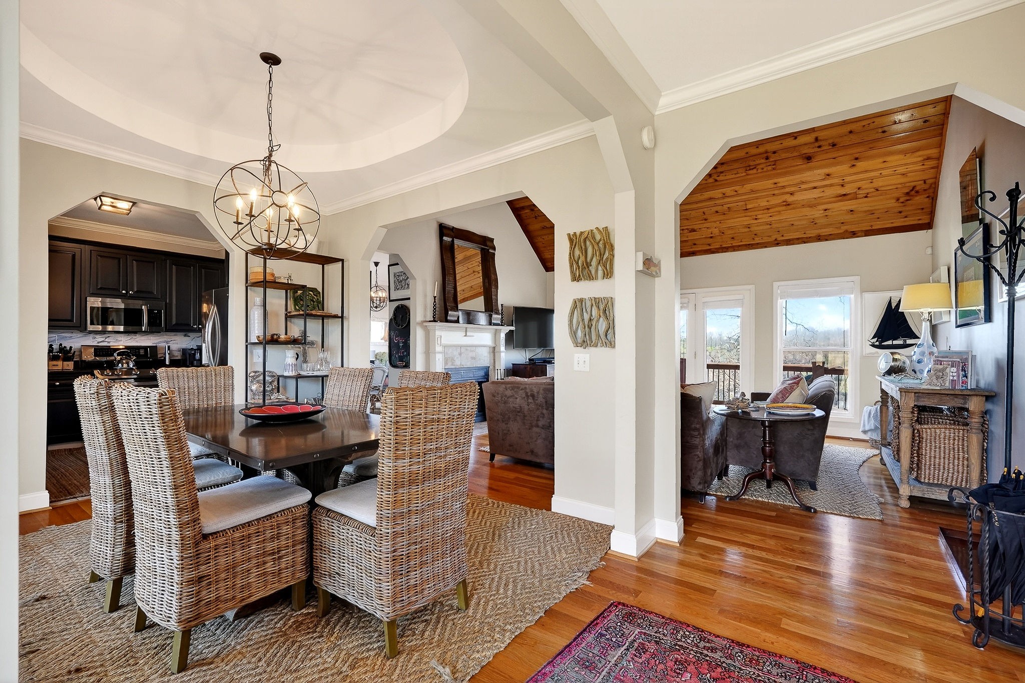 1175 Hutchins Bend Road Sparta, TN 38583 - Photo 6 of 76 a living room with fireplace furniture and a chandelier