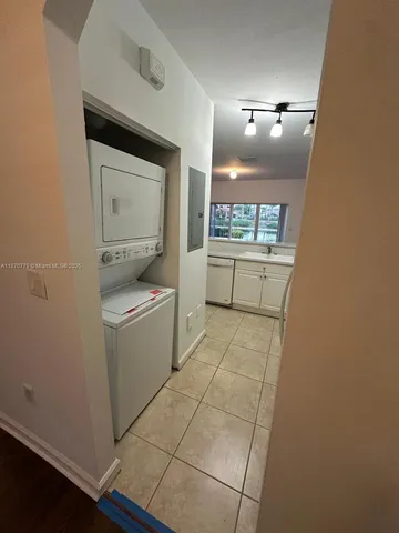 a room with a washer and dryer