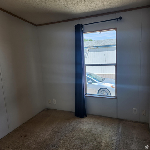 3760 Gold Ridge Drive, Unit 82 Magna, UT 84044 - Photo 26 of 29 Carpeted interior room featuring a vertical window with a dark curtain