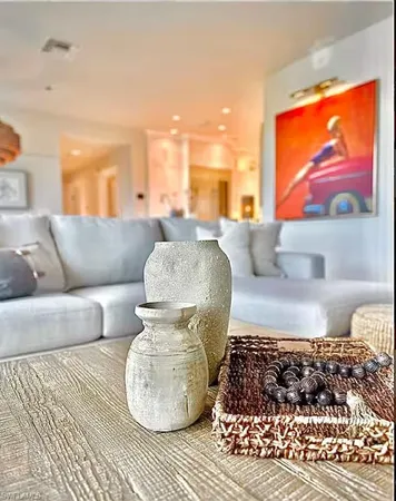 a living room with a couch and a coffee table