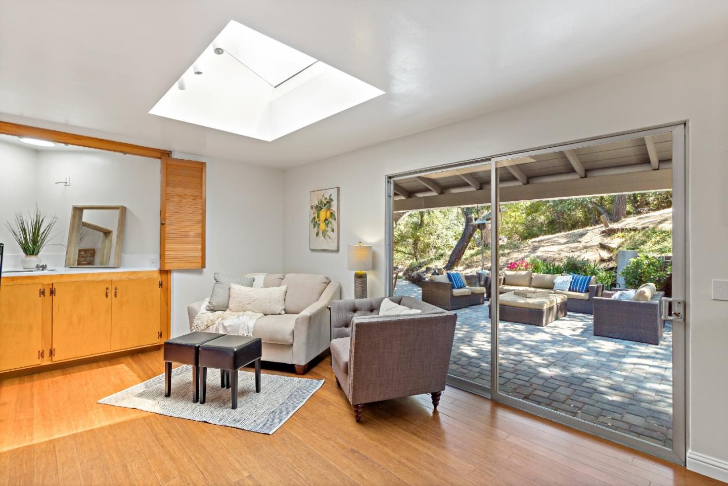 335 Harcross Road Woodside, CA 94062 - Photo 19 of 72 a living room with furniture and a large window