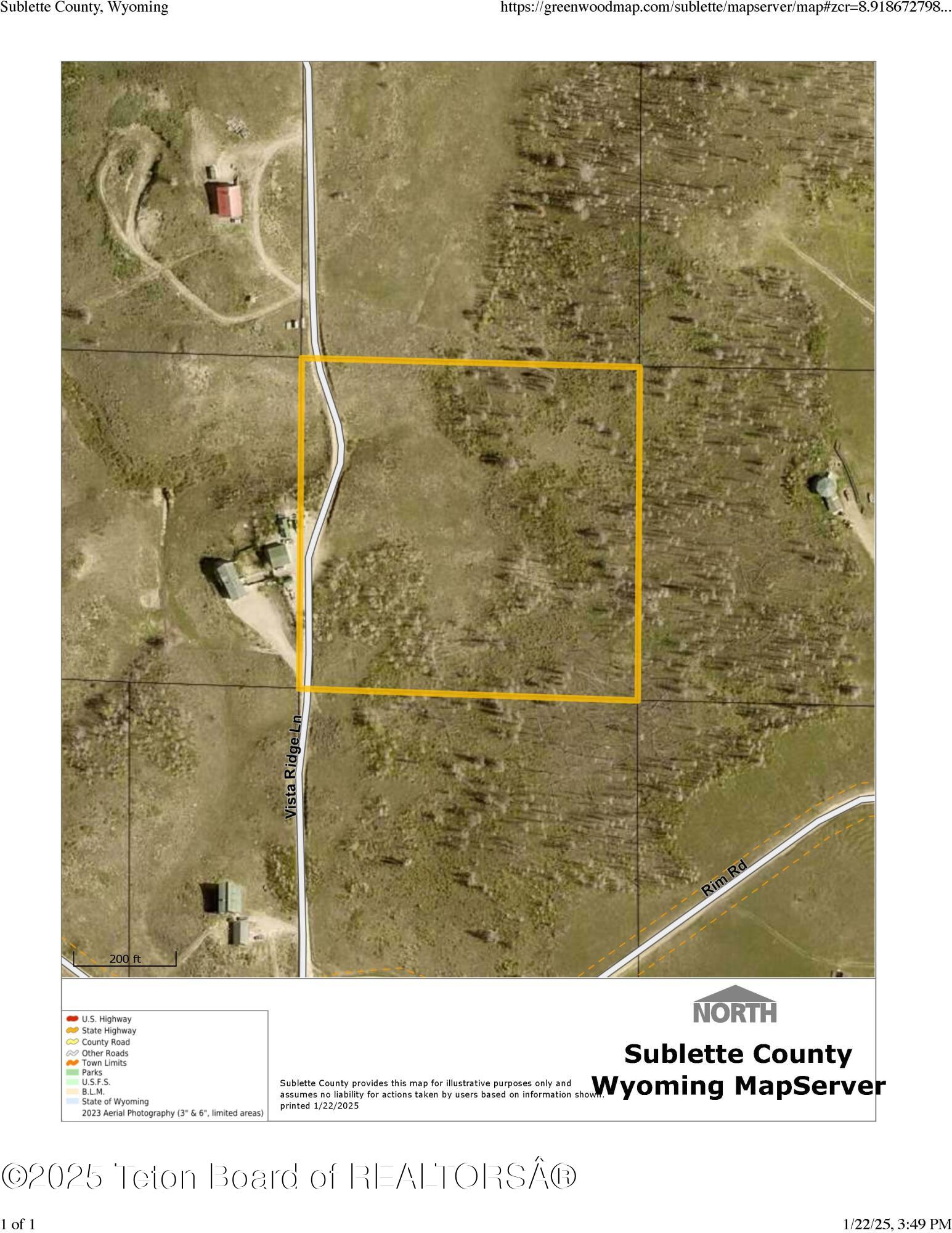 Tbd Tbd Vista Ridge Lane Bondurant, WY 82922 - Photo 17 of 19 Aerial of TBD Vista Ridge Ln